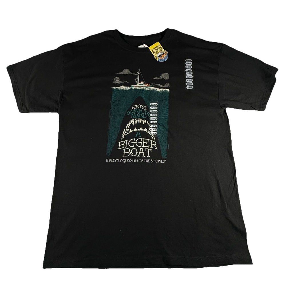JAWS Ripley's Aquarium Smoky Mountains T-shirt Men's XL Short Sleeve Black NEW‎